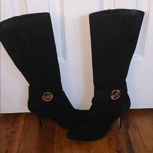 Black Suede Michael Korda Boots